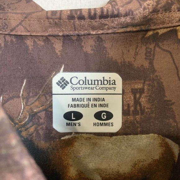 Columbia Hunting Gear Men’s Button Up Large Brown Elk Dear Woods Print Heavyweig - Picture 7 of 12